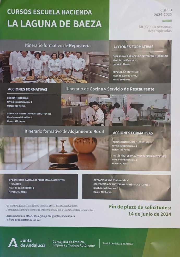 La Escuela de Formación de Hostelería Hacienda La Laguna, ubicada en Baeza