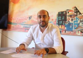 El concejal de Agricultura, Javier Gámez, tras su intervención.