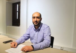 Javier Gámez, tras su intervención.