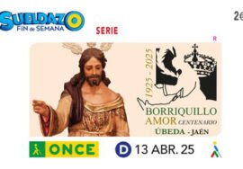 Imagen del cupón por el centenerio de la Hermandad del Borriquillo de Úbeda