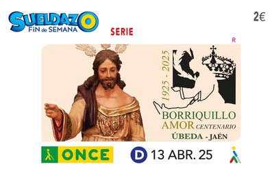 Imagen del cupón por el centenerio de la Hermandad del Borriquillo de Úbeda