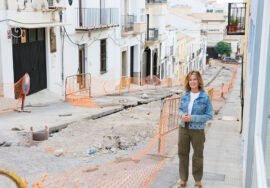 María del Carmen García, en su visita a las obras.